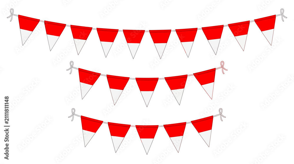 Obraz premium Colorful Triangular Paper Flags Bunting Decoration.