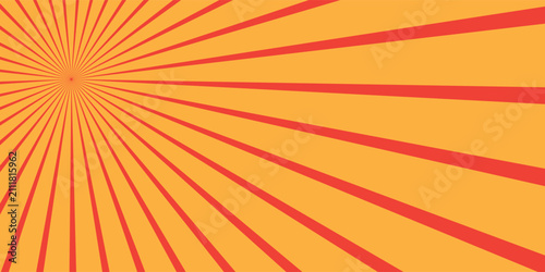 orange sun rays background vector design