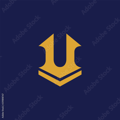 Letter U premium icon logo design vector. 