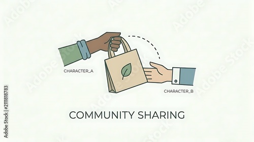 Giving and receiving reusable shopping bag for community sharing