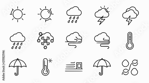 Obraz na plátně weather icons set, climate symbols