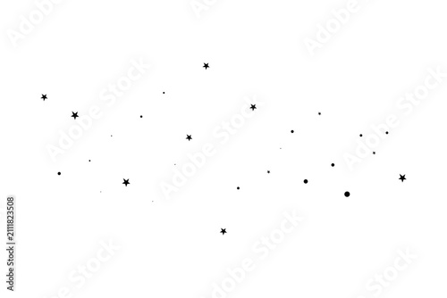 Stars on a white background. Meteoroid, comet, asteroid, stars.