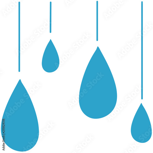 blue water drop 빗줄기