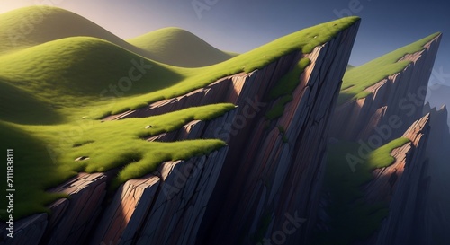 Emerald Peaks Kissed by Dawn's Gentle Light