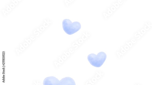 Animation with hearts floating against a white background; love, marriage, White Day