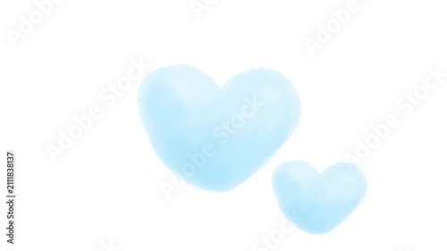 Watercolor-style animation of two hearts: soft, gentle, and loving