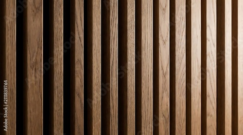 Vertical wooden slats with dramatic side lighting and shadow