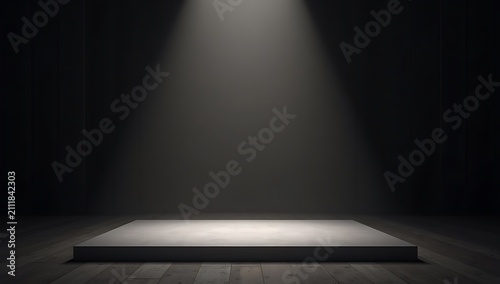Empty Stage Spotlight Dark Background.