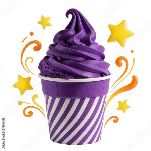 Purple Soft Serve Ice Cream Cup Transparent Background