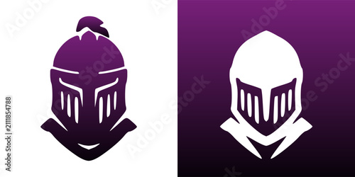 Canvas Print Medieval Paladin Knight Helmet Head Silhouette