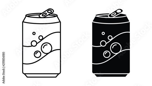 Photos Soda can icon set, carbonated drink vector illustration, beverage container symb