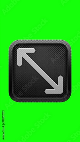3D Scale Corner Resize Handles Icon on Green Screen Button