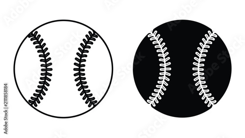 Bild auf Leinwand Baseball ball icon set, vector illustration of sports equipment, isolated on whi