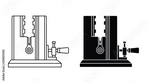 Foto Bench vise icon, simple style mechanical tool for clamping and holding objects v