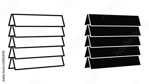Photos Set of louvered window blinds icons, vector illustration of horizontal slats for
