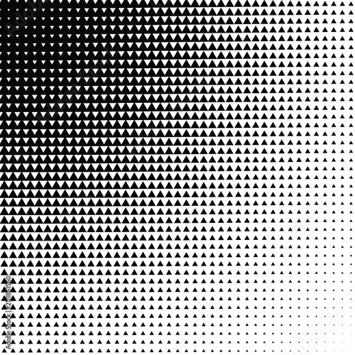Black and white triangle halftone gradient pattern abstract geometric background design vector