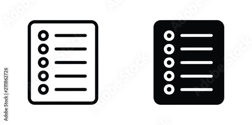 Task List Icon, in Filled Thin Line and Stroke Style for Website Apps Checklist and User Interface Design