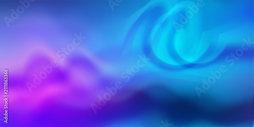 Abstract blue and purple fluid mesh gradient background with dynamic swirling wave motion.