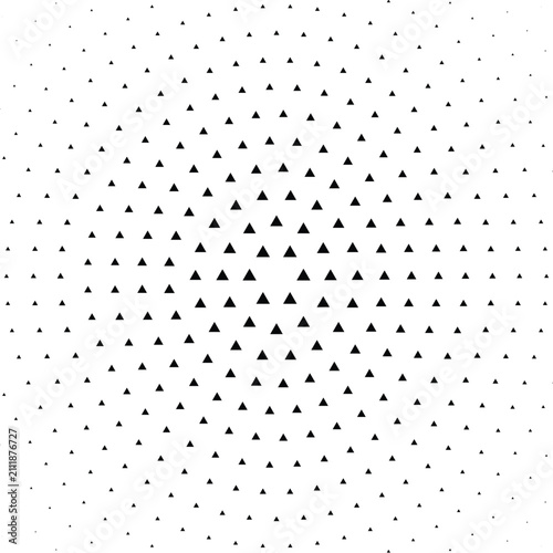Фотография Abstract Radial Halftone Pattern Composed of Diminishing Geometric Black Triangl