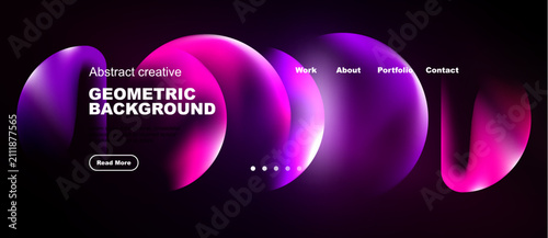 Cuadro en lienzo Abstract fluid shapes dominate dark background
