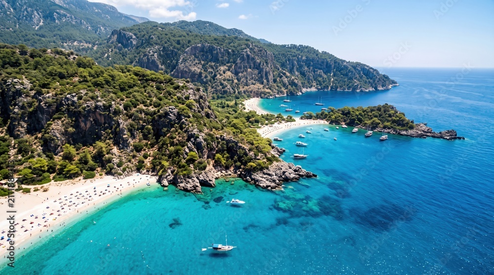 Obraz premium Hidden rocky beach and blue cove