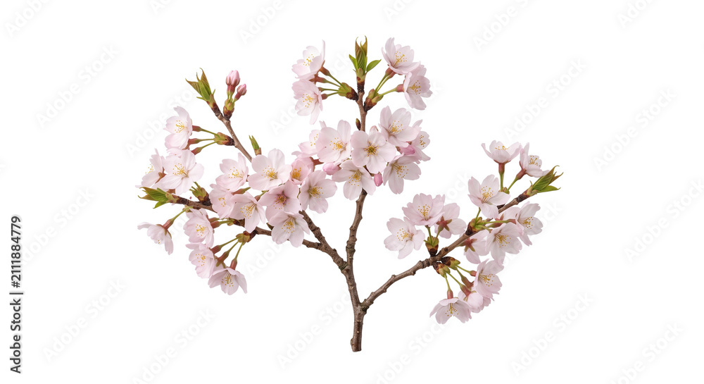 Naklejka premium pink cherry blossom isolated on transparent background