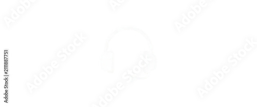 White Headset Icon Isolated Transparent Background
