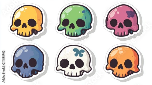 Sticker Design Illustration of Skull