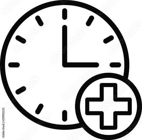 Plus hours icon minimal symbols collection