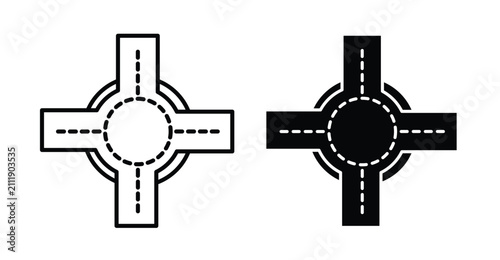 Road junction icon minimal symbols collection