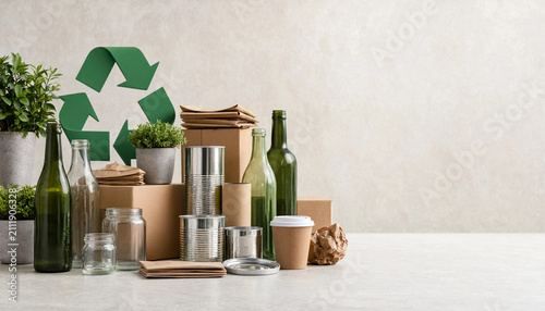 Circular Economy Concept with Reusable Materials and Sustainable Recycling
