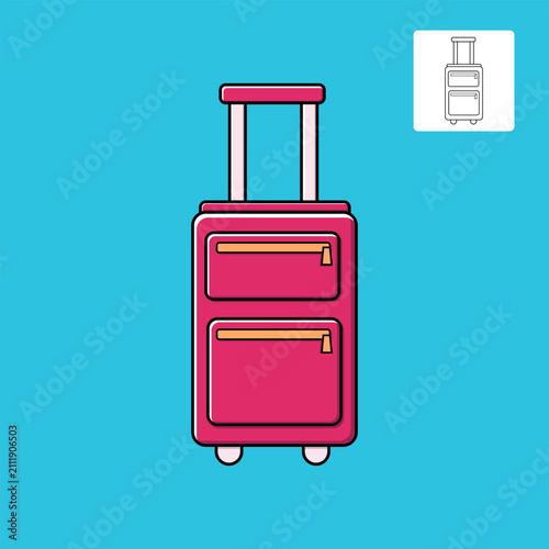 Graphic Travel Suitcase Vector Illustration For Your Design