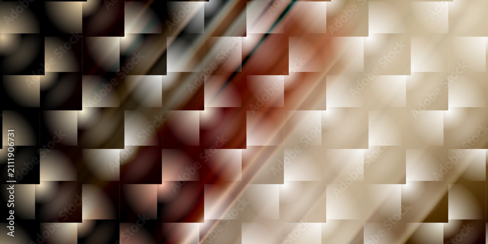 Fototapeta premium Abstract background with square tiles and warm diagonal light beams