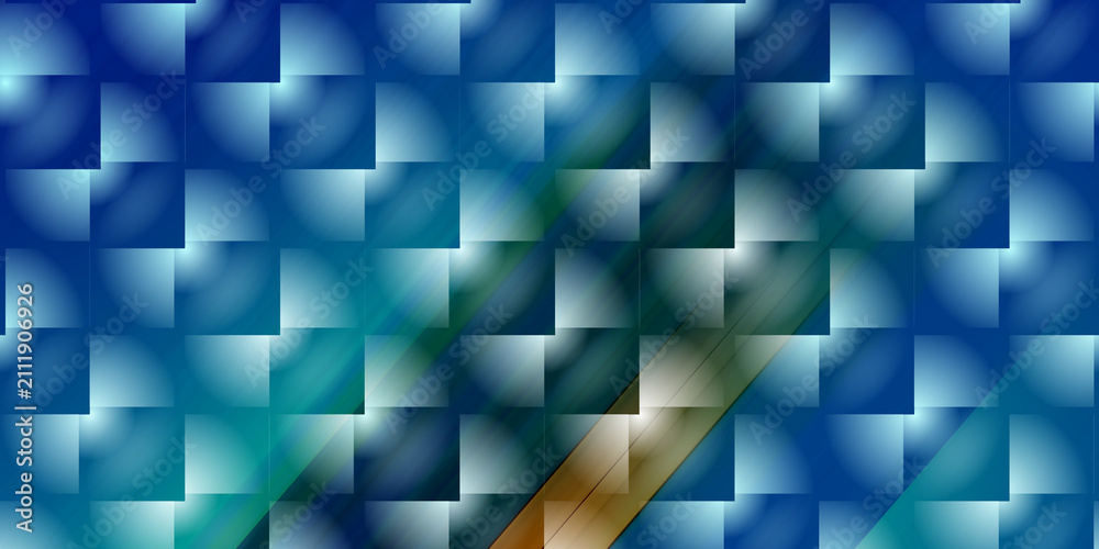 Fototapeta premium Abstract blue geometric pattern with gradient squares