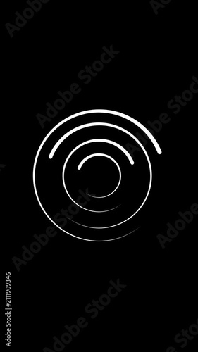 Concentric spiral lines spin endlessly to form an intense optical illusion Hypnotic vector circles draw viewers deep into a dark vortex Graphic whorls loop
