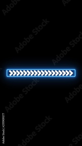 Blue progress meters stream network data packets across dark displays Chevron indicator vectors point out active software transfers clearly Neon channels load