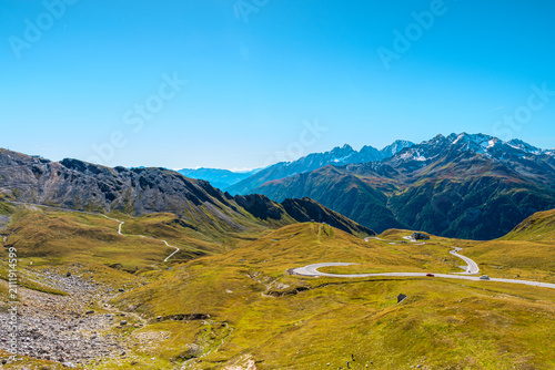 Fotografie Grossglockner High Alpine Road panoramic mountain landscape in the Austrian Alps