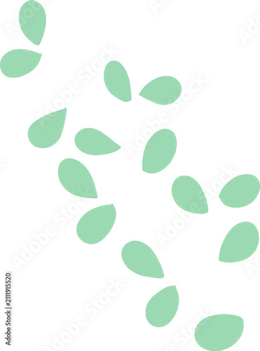 Minimalist Green Leaves Floating Vector Design Element