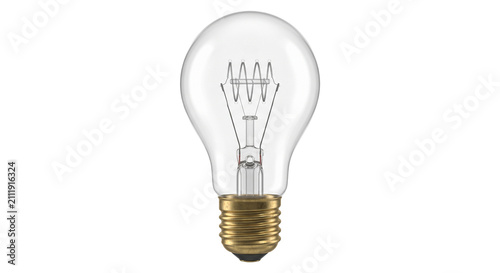 Konstfotografi Classic incandescent light bulb with visible filament and brass base