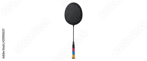 Black Badminton Racket Isolated Transparent Background