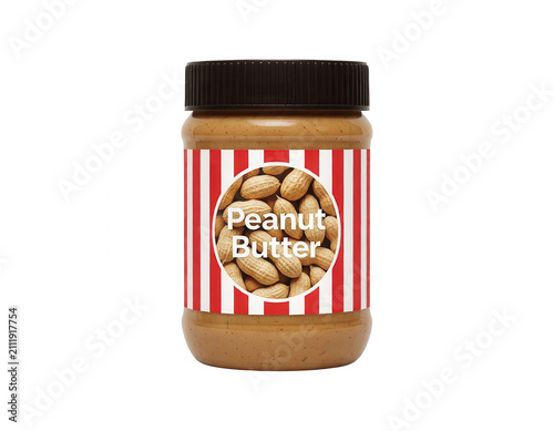 Peanut Butter Jar Label Mockup Transparent Background