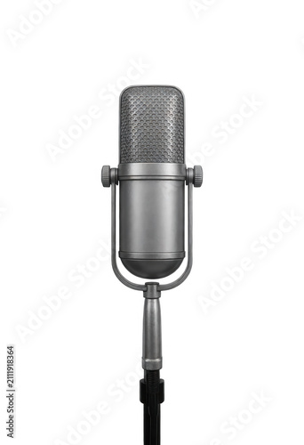 Vintage Studio Microphone Isolated Transparent Background