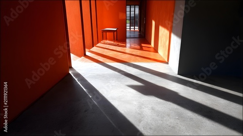 composition with sharp angles and contrasting light and shadow