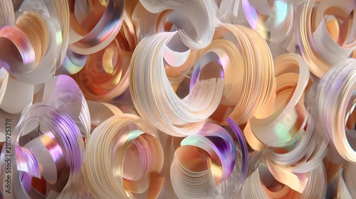 scene with soft curved surfaces and subtle pastel tones