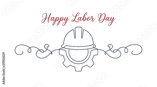 Happy labor day celebration banner with american flag balloons