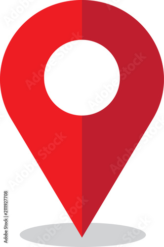Red Location Pin Icon Vector