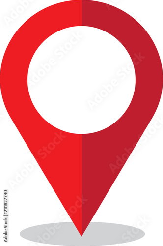 Red Location Pin Icon Vector