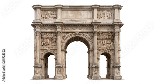 Fotografie Arch of Constantine, a monumental ancient Roman triumphal arch in Rome