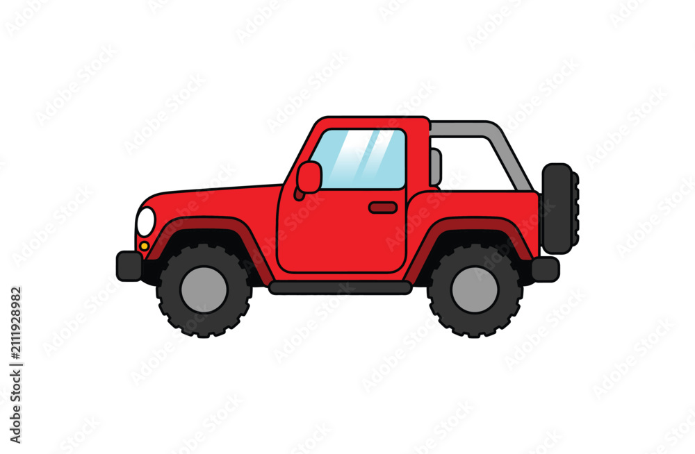 Fototapeta premium Red Off-Road Vehicle Illustration.
