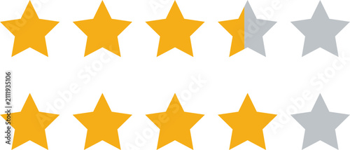 Five star rating icons